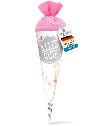 itenga Geschwister Schultüte 35cm Schmetterling Alles Gute mit Filzverschluss kleine Tüte Geschenkverpackung Einschulung Schulanfang