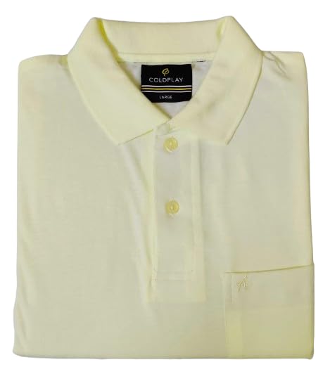 COLDPLAY Men's Cotton Blend Solid Polo T-Shirt | Men's Half Sleeve Polo T-Shirt