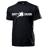 Design/Druck aus Deutschland Dirty Diver Bodenfund Taucher Sägefisch Schwertfisch Sondler - T Shirt #13210, Größe:3XL, Farbe:Schwarz