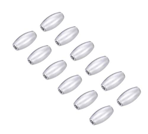 100pcs Tarnish Resistant 7mm Smooth Oval Rice Metal Spacer Beads Silver Plated Brass (Hole 1.7mm) for Jewelry Craft Making BF256-1