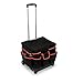 Darice Large Rolling Craft Cart –Creates a Portable Crafting Station – Sturdy Plastic Box-on-Wheels with Nylon Liner –External Storage Pockets – Telescoping Handle – Folds for Easy Storage