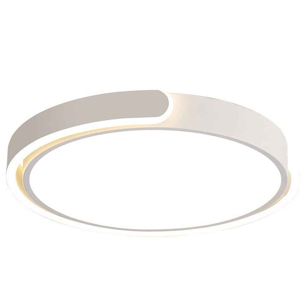 UYTTLHK Nordic Modern Round LED Ceiling Light Energy Saving 3 Color Dimming Recessed Lighting Fixture Simple Bedroom Ceiling Light for Bathroom Kitchen Balcony Aisle Living Room(Bianco,48cm)