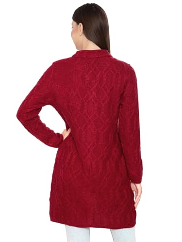 Image of HAUTEMODA Women's Wool Banded Collar Cardigan