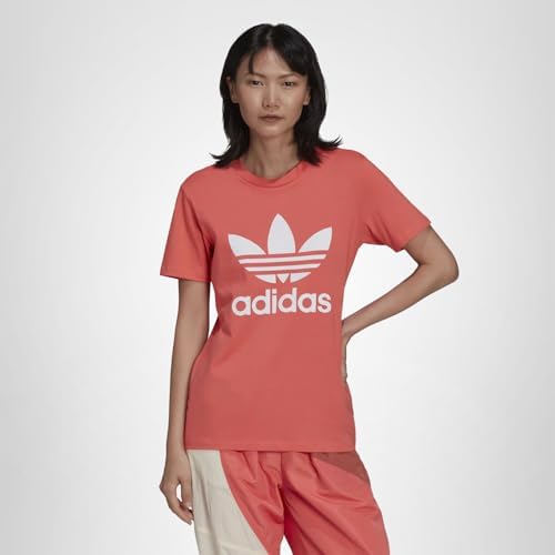 adidas Originals Womens Adicolor Classics Trefoil Tee, Semi Turbo, X-Small — view 2