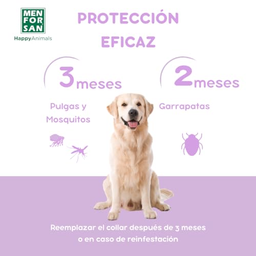 Miniatura 6 de Menforsan Collar Perros Antiparasitario Para Perros Con Margosa, Geraniol Y Lavandino, Cítrico, Marrón, 57 Cm