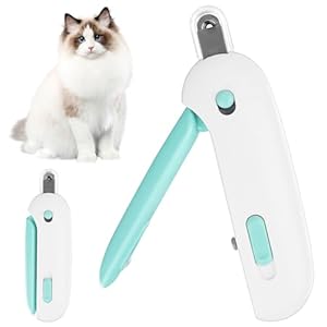 Coupe-griffes pour chat – En acier inoxydable – Avec ouverture réglable – Avec lime à ongles et protection