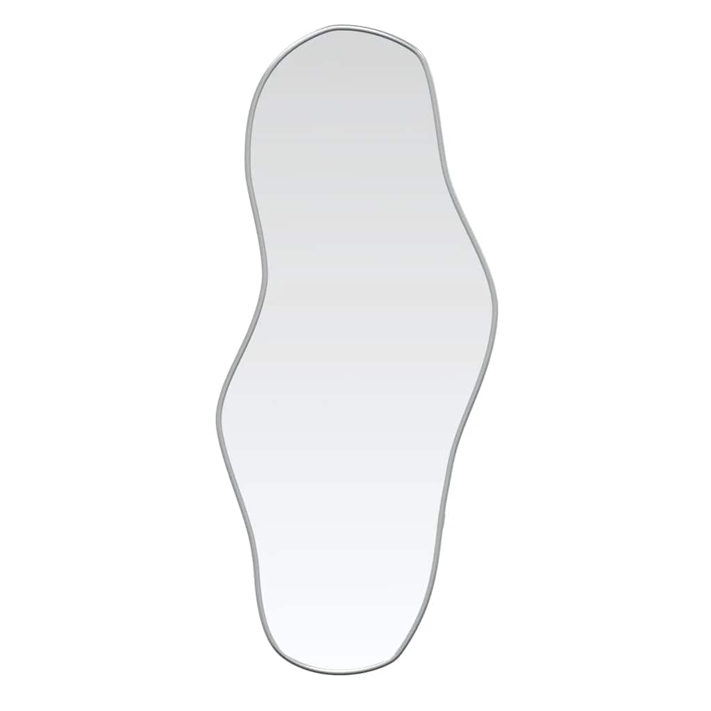 KGHFDVB Silver Wall Mirror 80x35 cm, Minimalistic PVC Framed Glass Mirror for Bedroom, Living Room, Bathroom, Hallway, and Wardrobe Decor