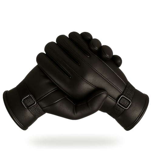 Image of TLN Genuine Leather Gloves for Men | Premium Soft & Warm Winter Gloves | Stylish Driving, Biking & Riding Gloves | Durable Hand Gloves for Outdoor, Motorcycle & Daily Use