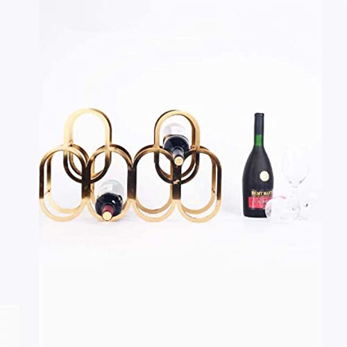 Soporte para botellas de vino metal dorado 48x17x30 cm miniatura 4