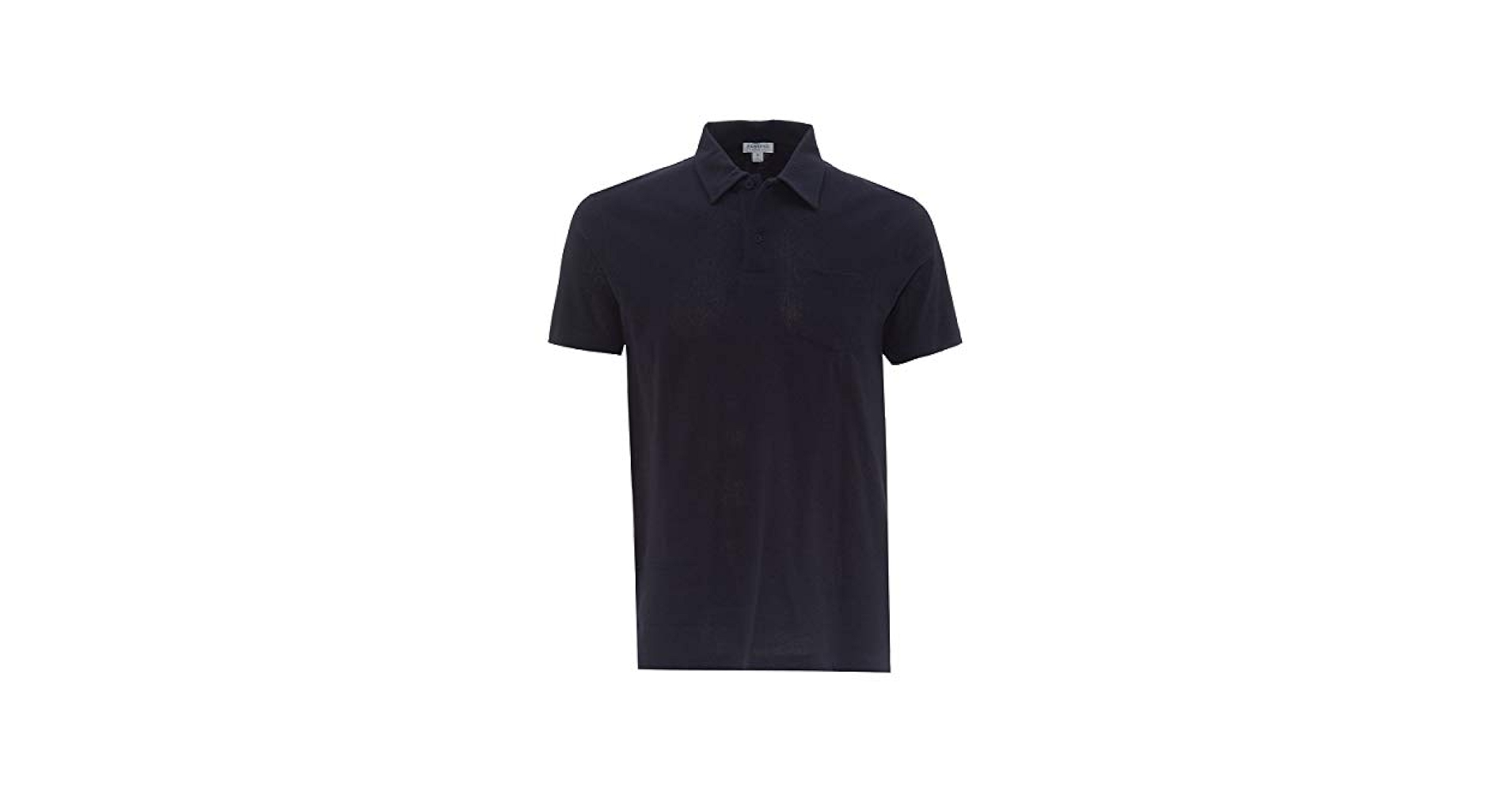 Sunspel Riviera Short Sleeve Cotton Polo Shirt in Navy Blue