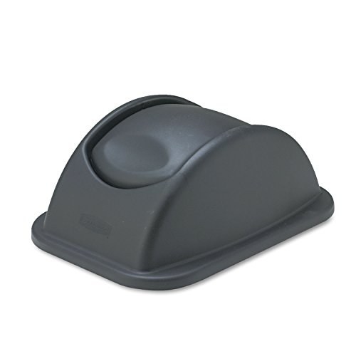 Image of Rubbermaid Commercial Products Swing Top Wastebasket Lid, Compatible with 28QT /7G RCP Wastebaskets, Black, Lid Only