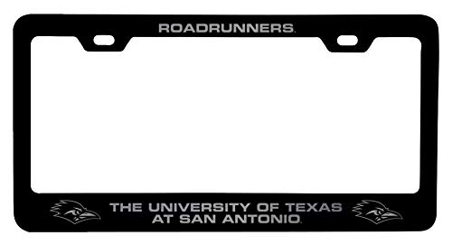 UTSA Road Runners Laser Engraved Metal License Plate Frame Black Officially Licensed Collegiate Product