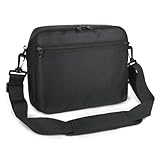 NEIQIUWING Nylon Tragetasche für 9,5-10,5 Zoll DVD-Player, robuste Schutztasche mit Doppelreißverschluss & Schultergurt, schwarz