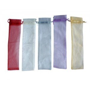 DISOK - Bolsa De Organza Abanicos 7 X 25 Blanco
