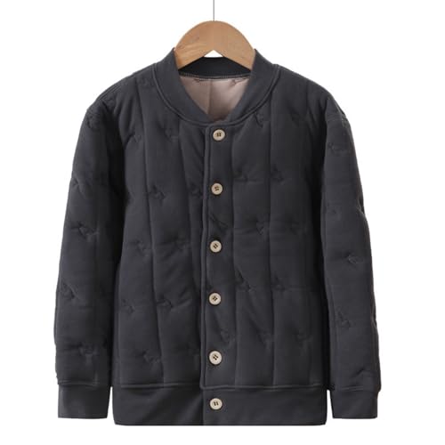 EnJoCho Toddler Girl Sweaters Cable Knit Long Sleeve Crewneck Chunky Crochet Cardigans Child down (Grey, 3-4 Years)2