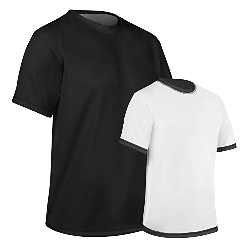 CHAMPRO Revtee Reversible Tee, Adult Medium, Black, White
