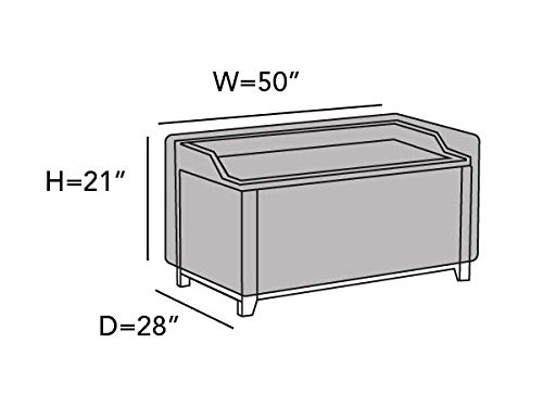 Covermates Outdoor Deck Box Cover - Water Resistant Polyester, Drawcord Hem, Mesh Vents, Outdoor Living Covers-Khaki #TOP1