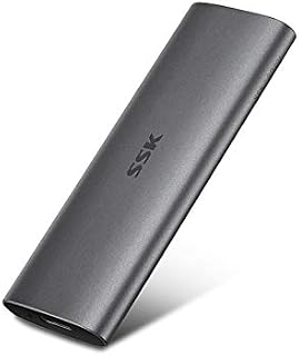 SSK 128GB Portable External SSD, USB3.1 Gen2 (6Gbps) External Ultra Speed Solid State Drive USB-C Mini External SSD with 550MB/s Data Transfer for Laptop, Type-C Phones