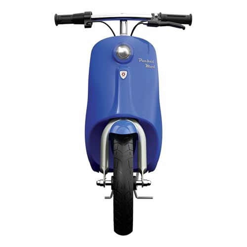 Image of Razor Electric Retro Scooter for Ages 8+, 170 lb Max Weight, Blue, w / 250W Motor, 12.5 inch Tires & 24V Battery, Up to 15 MPH, Pocket Mod - Lightweight Ride On Motorcycle Bike for Young and Teen Riders