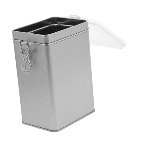 LIFKOME Lata De Ventana Botes De Cafe Recipiente Hermético Para Dulces Recipiente Hermético De Café Almacenamiento De Té Suelto Recipiente De Azúcar Hermético Tarros De Café Hojalata Plata