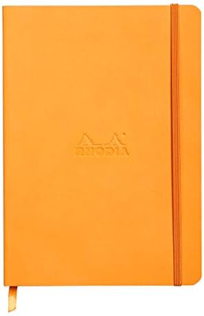 RHODIA 117510C - Purple Flexible Notebook - 19x25 cm - Lined - 160 pages - Clairefontaine Ivory Paper 90 g/m - Bookmark, Elastic Closure - Faux Leather Cover - Rhodiarama Collection