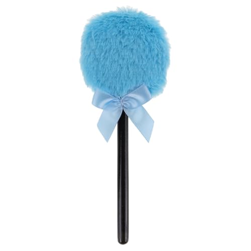 FOMIYES Fluffy Powder Puff with Long Handle for Face and Body Loose Powder Application Bow Design Soft Makeup Puff for Women