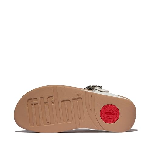 Image of FitFlop Women's Lulu Crystal-Buckle Leather Toe-Post Sandal
