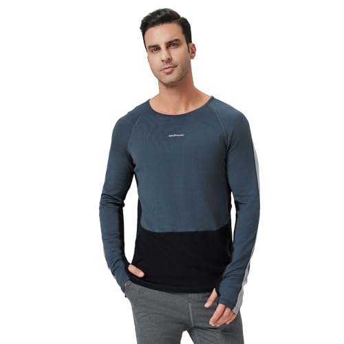 Men's Crew-Neck Pullover Pullover Long-Sleeved Color-Matching Sweatshirt Light2