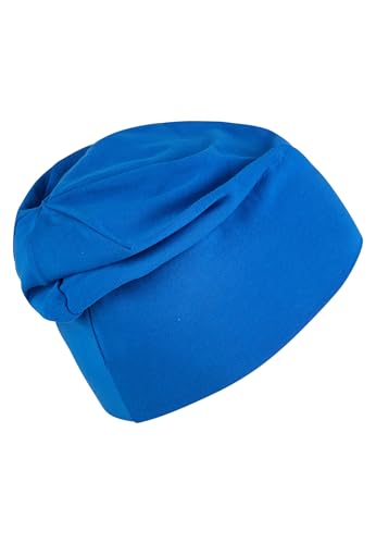 Sterntaler OCS Beanie Uni – Lässige Slouch Beanie Mütze aus Singlejersey (Bio) – Unisex Kopfbedeckung – variabel tragbar – Baby und Kinder Übergangsmütze – Kobaltblau, Größe 55
