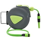 Avvolgitubo Automatico Retrattile a Parete 10+1 m Verde e Grigio