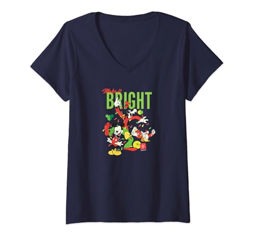 T-shirt Mickey Disney col v pour femme au style holiday