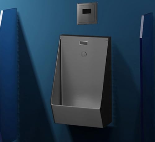 OTQEFTN Bar Urinals,Washout Urinal for Men,Automatic Sensor Urinal Toilet,Non-Contact Urinals,Commercial Flushing Urinal,for Bathrooms, Hotels,Shopping,Black