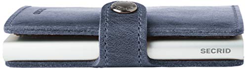 Secrid Mini Wallet Leather Vintage Blue, Rfid Safe Card Case (Blue) #TOP4