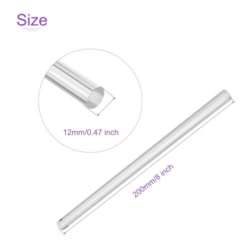 Image of DMiotech 2 Pack 1 /2 Inch x 10 Inch Acrylic Round Rod,Straight Light White Line Solid Plastic PMMA Bar Stick for DIY Crafts