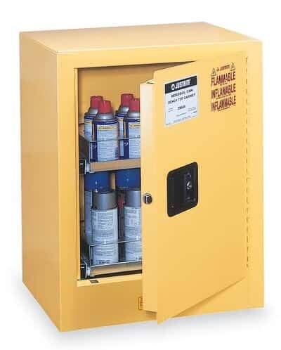 Justrite Sure-Grip(r) EX Benchtop Flammable Safety Cabinet, Manual Close, 1 Door, 4 Gal