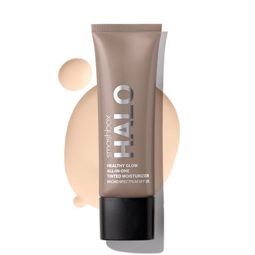 Smashbox Halo Healthy Glow Tinted Moisturizer with SPF 25 | 24-Hour Hydrating Skin Tint with Buildable Coverage and Dewy Finish | Hyaluronic Acid &amp; Niacinamide for Face