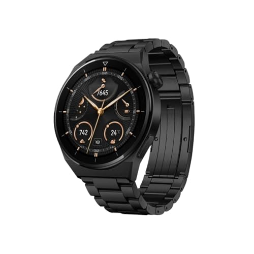 [LOKLNEYK] �ɓK������Huawei Watch GT6 /5/ 4 Pro/GT3-2 46mm�ɓK������22mm�`�^�����^���X�g���b�v(Black,For Huawei GT3 Pro 46mm)