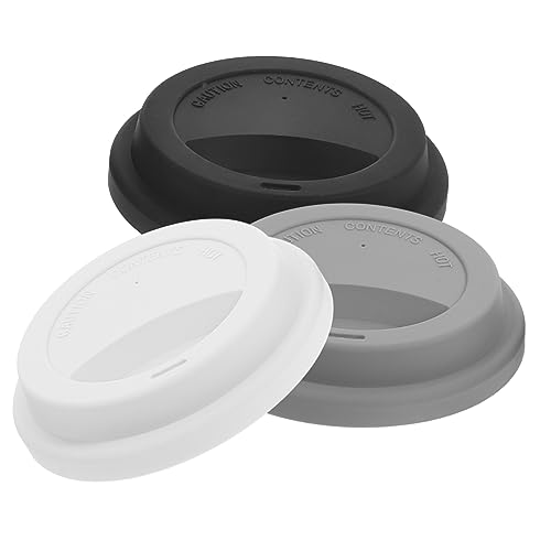 MUCKLILY 3Pcs Silicone Cup Lids Flexible Mug Covers for Mugs Cups Protects Drinks From Spills