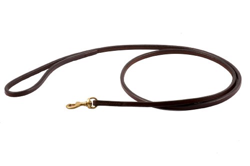 Alvalley Snap Dog Leash - Handmade Leather Dog Leash - Smooth and Soft to Hold - Solid Brass Snap Hardware - Easy to Use - Suitable for Training, Walking, & Showing (Brown, 4ft Long, 6.5 mm Thick)