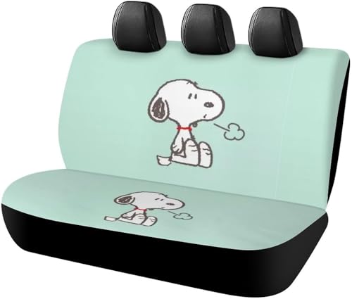 スヌーピー カーシートカバー 車シートカバー 後部座席用 シート保護 おしゃれ カー用品 軽/普通車 汎用 後席クッションカバー 四季通用