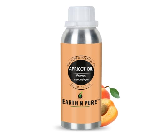 Image of Earth N Pure Apricot Kernel Oil | 100% Pure Cold Pressed | Natural Moisturizing Carrier Oil for Skin, Face, Hair & Nails | Lightweight Massage & DIY Skincare Oil | 250ml