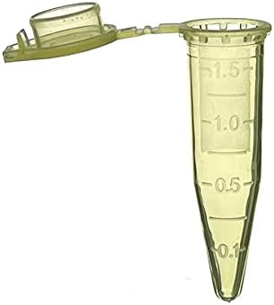 MUHWA 500 PCS Polypropylene Graduated Microcentrifuge Tubes with Snap Cap, 1.5ML Micro Test Tubes Conical Microtube Sample Vial for Laboratory (Yellow)