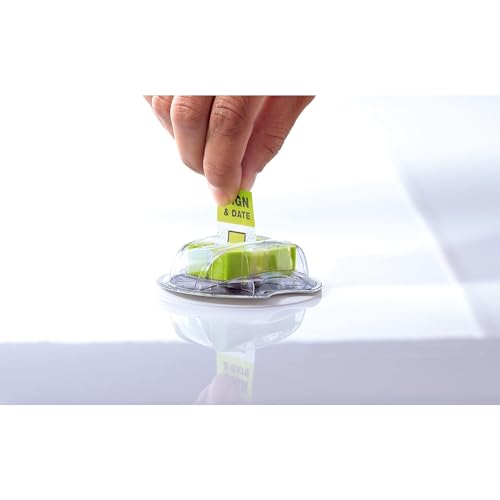 Post-it Message Flags, Sign and Date 1 in. x 1.7 in., One Dispenser with 200 -Count Green Sticky Tabs Per Dispenser (200 Flags Total) - image 2