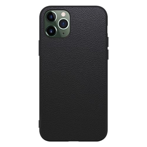 LOOF LUXURY-SHELL �{�v ���U�[ �X�}�z�P�[�X for iPhone 11 Pro �p �P�[�X �J�o�[ �X�g���b�v�z�[�� �V���v�� �ϏՌ� ���^ �y�� leather [�u���b�N]