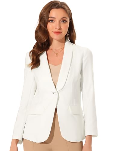 Allegra K Work Blazer for Women's Shawl Lapel Long Sleeve Pockets Office Suit Jacket Blazers