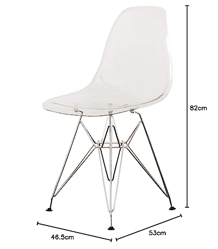 RPSfurniture イームズ シェルチェア リプロダクト ダイニングチェア (スケルトン-クリア) [2]