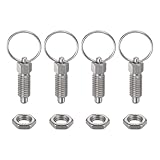 HARFINGTON 4Pcs Spring Plunger with Pull Ring M8x1.25 Thread Size 0.63