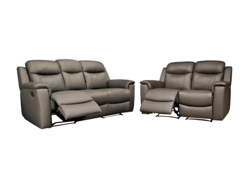 Vente-unique-Ledergarnitur Relax 3+2 - Braun - Evasion