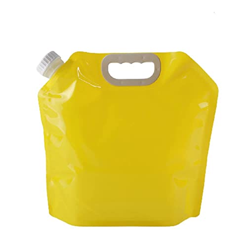 Image of Syga 5 Liters Portable Collapsible Water Storage Tank Water Container Water Carrier Lifting Bag Camping Hiking Survival Kit Tool, Yellow