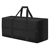 LYHNMW Outdoor Cushion Storage Bag, 600D Oxford Fabric Waterproof Extra Large Patio Furniture Bag, Cushion Organizer Bag with Zipper & Padded Handle(59"L x 20"W x 28"H)